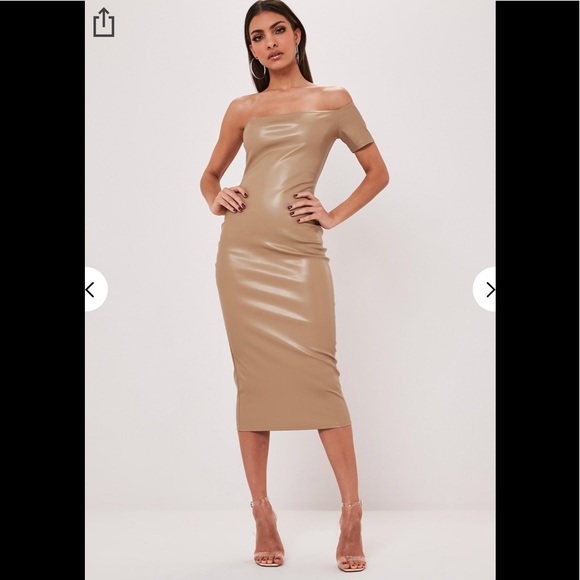 Missguided Dresses & Skirts - Misguided faux leather one shoulder midaxi dress 8